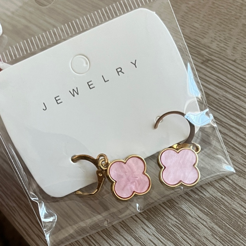Pink Flower Earrings